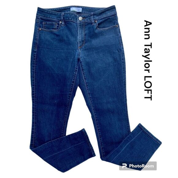 Ann Taylor Loft SZ 6/28 Woman’s Dark Wash Curvy Skinny Denim Jeans - Picture 1 of 13